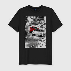 Футболка slim-fit Lamborghini initial d, цвет: черный