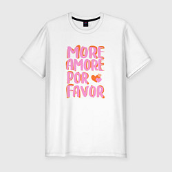 Футболка slim-fit More amore por favor, цвет: белый