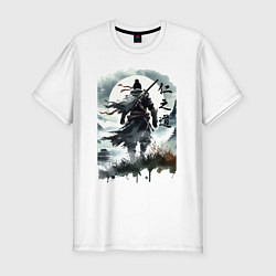 Мужская slim-футболка Призрак Цусимы - Японский самурай