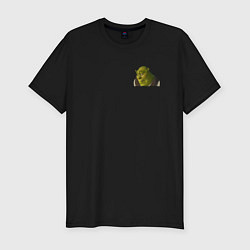 Футболка slim-fit Шрек удивляется - мем, цвет: черный