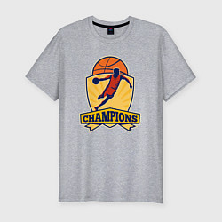 Футболка slim-fit Champion basketball, цвет: меланж