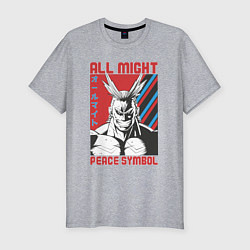 Мужская slim-футболка Моя геройская академия All Might pease symbol