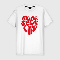 Мужская slim-футболка Red more self love