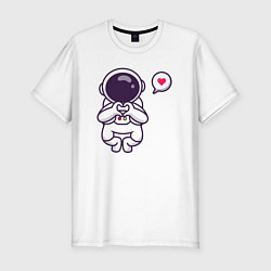 Футболка slim-fit Astronaut love, цвет: белый