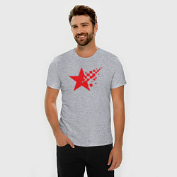 Футболка slim-fit USSR pixel star, цвет: меланж — фото 2