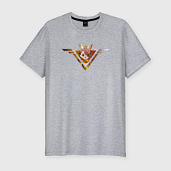 Футболка slim-fit Helldivers череп, сложность, цвет: меланж