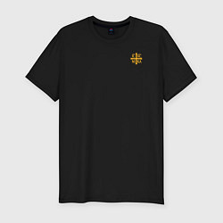 Футболка slim-fit За веру царя и святую триединую Русь малая Ника 2, цвет: черный