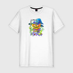 Мужская slim-футболка Джек фонарь