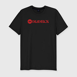 Мужская slim-футболка Deadlock red logo