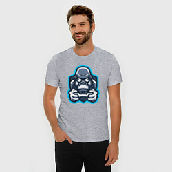 Футболка slim-fit Gamer monkey, цвет: меланж — фото 2