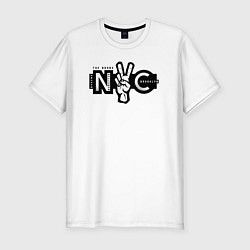 Футболка slim-fit New York peace, цвет: белый