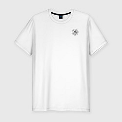 Футболка slim-fit Сокрушу пред ним врагов его КЦК черный на узорном, цвет: белый