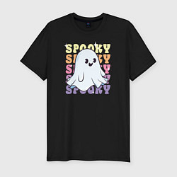 Мужская slim-футболка Cute little spooky ghost