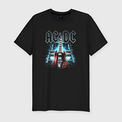 Футболка slim-fit AC DC Guitar, цвет: черный