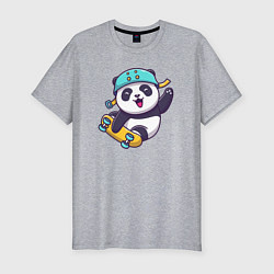 Футболка slim-fit Skater panda, цвет: меланж