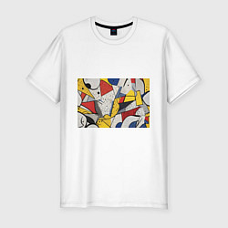 Футболка slim-fit Поп-арт яркая абстракция, цвет: белый
