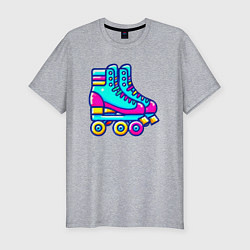 Футболка slim-fit Retro rollers, цвет: меланж