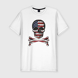 Футболка slim-fit Skull USA, цвет: белый