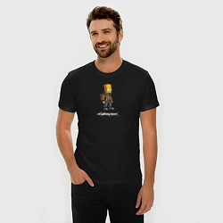 Футболка slim-fit Bart Simpson cyberpunk, цвет: черный — фото 2
