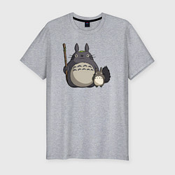 Мужская slim-футболка Тоторо вдвоем