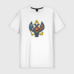 Мужская slim-футболка Двуглавый орёл герб