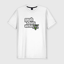 Футболка slim-fit GTA5 игровое лого, цвет: белый