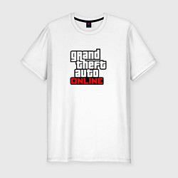 Футболка slim-fit GTA online logo game, цвет: белый