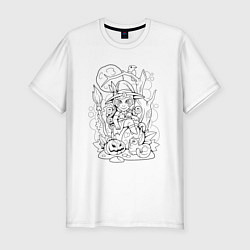 Мужская slim-футболка Милая маленькая ведьма