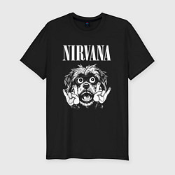 Мужская slim-футболка Nirvana rock dog