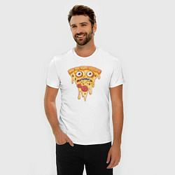 Футболка slim-fit Pizza face, цвет: белый — фото 2