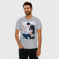 Футболка slim-fit Магическая битва Мэгуми Фусигуро арт, цвет: меланж — фото 2