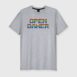 Мужская slim-футболка Open gamer logo