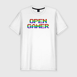 Мужская slim-футболка Open gamer logo