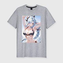 Мужская slim-футболка Геншин Шэнь Хэ купальник