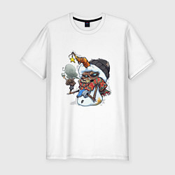 Футболка slim-fit Angry snowman, цвет: белый