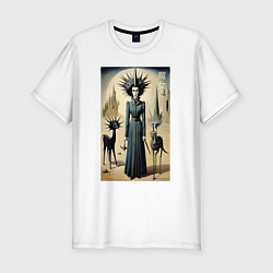 Футболка slim-fit Ведьма с похожей планеты - готика, цвет: белый