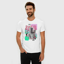 Футболка slim-fit David Bowie singer rock, цвет: белый — фото 2