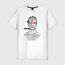 Футболка slim-fit David Bowie police department rochester, цвет: белый