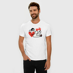 Футболка slim-fit Сердце кофемана, цвет: белый — фото 2
