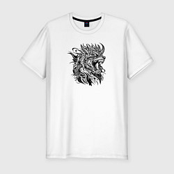 Футболка slim-fit Галактический абстрактный зверь, цвет: белый