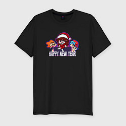 Футболка slim-fit Friday Night Funkin - New Year, цвет: черный