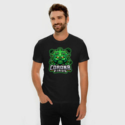 Футболка slim-fit Corona virus, цвет: черный — фото 2