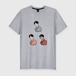 Мужская slim-футболка Три портрета, одна личность