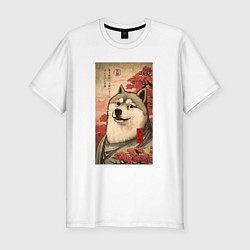 Футболка slim-fit Doge meme - japan style, цвет: белый