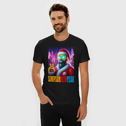 Футболка slim-fit Simpson new year - fantasy, цвет: черный — фото 2