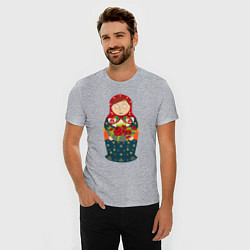 Футболка slim-fit Матрёшка милая, цвет: меланж — фото 2