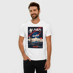 Футболка slim-fit NASA ретро, цвет: белый — фото 2