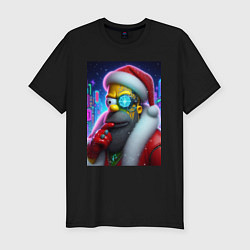 Футболка slim-fit Simpson Claus - cyberpunk, цвет: черный