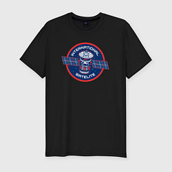 Футболка slim-fit Международный спутник, цвет: черный