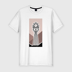 Мужская slim-футболка Фатима держит солнце